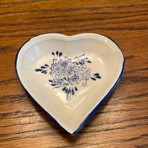 Vintage Small Heart Shaped Pottery Dish